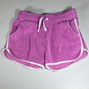 Pink Terry Cloth Shorts with White Trim Girls Size S (6/7)